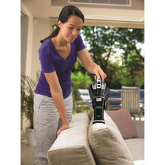 BLACK+DECKER translucent dust bowl detail showing easy emptying and visible fill