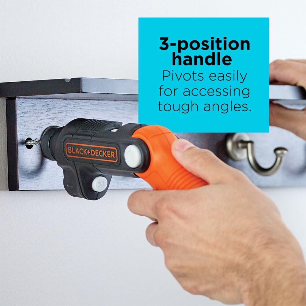 BLACK+DECKER in use on cabinet demonstrating reach in tight spaces