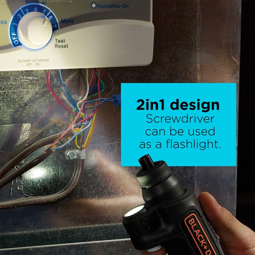 BLACK+DECKER LED light closeup lighting screw head for improved visibility