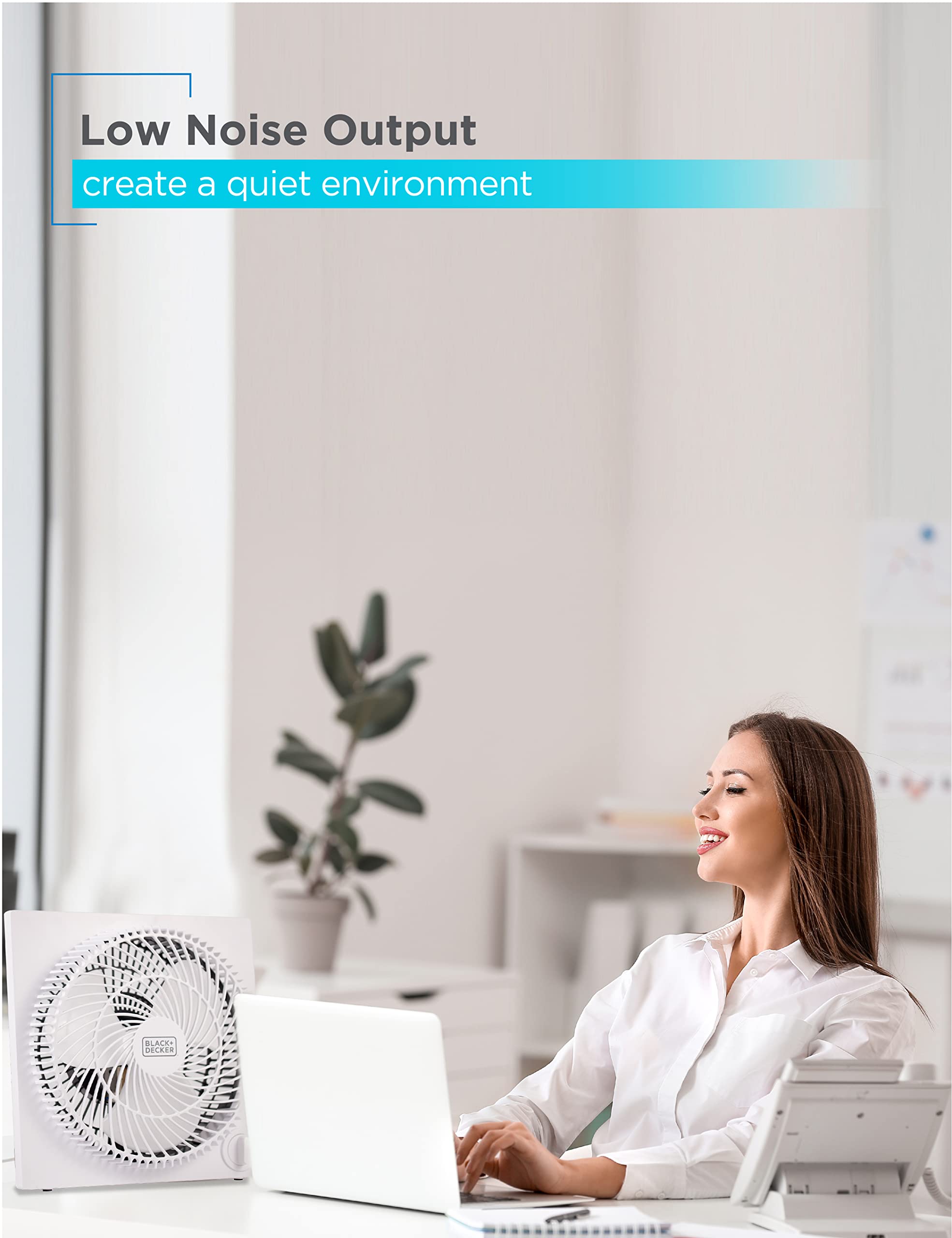 BLACK+DECKER ventilador colocado en alféizar de ventana para ventilación dirigida