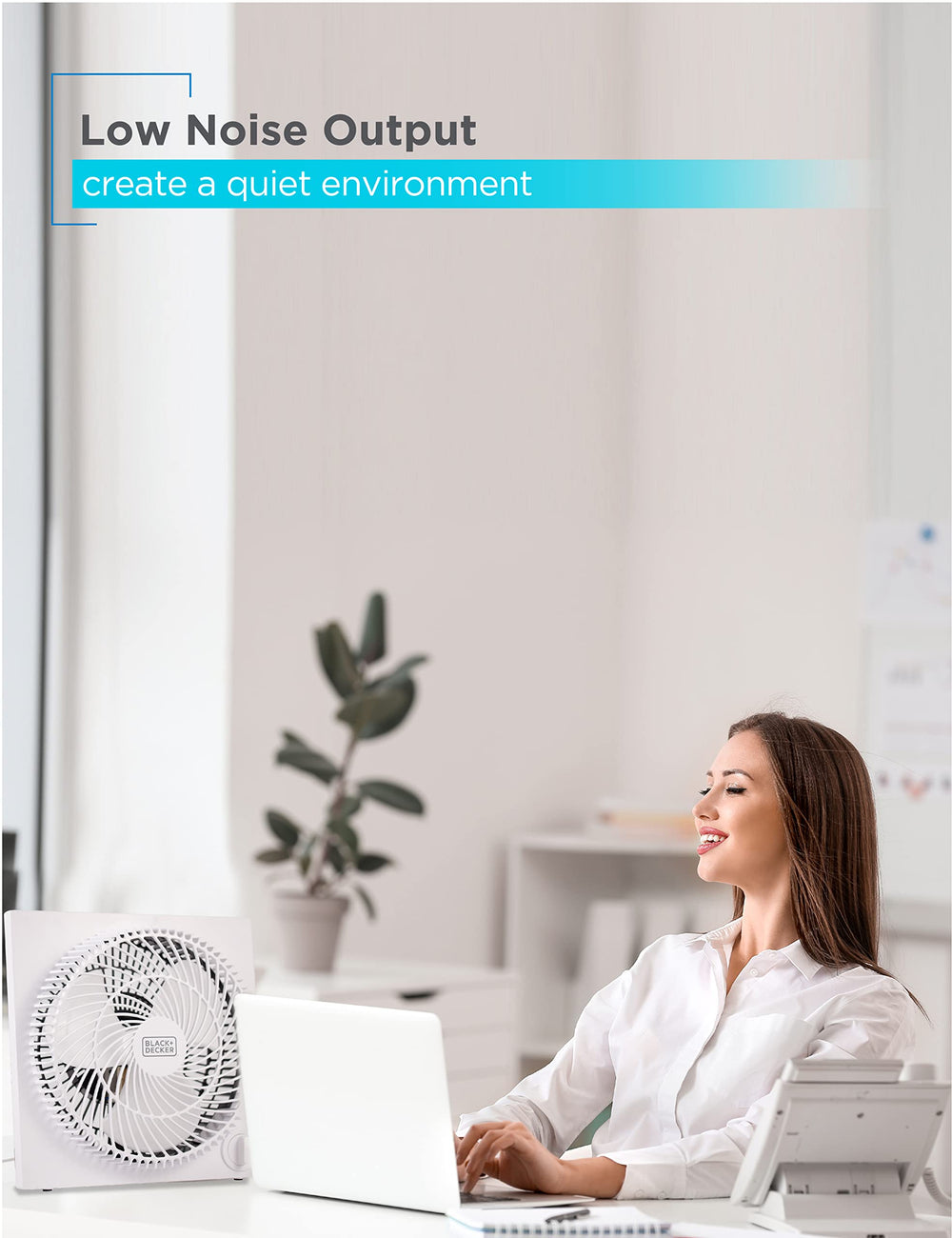 BLACK+DECKER ventilador colocado en alféizar de ventana para ventilación dirigida