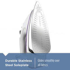 BLACK+DECKER iron controls and dials detail showing separate steam and temperature settings benefit precise adjustment