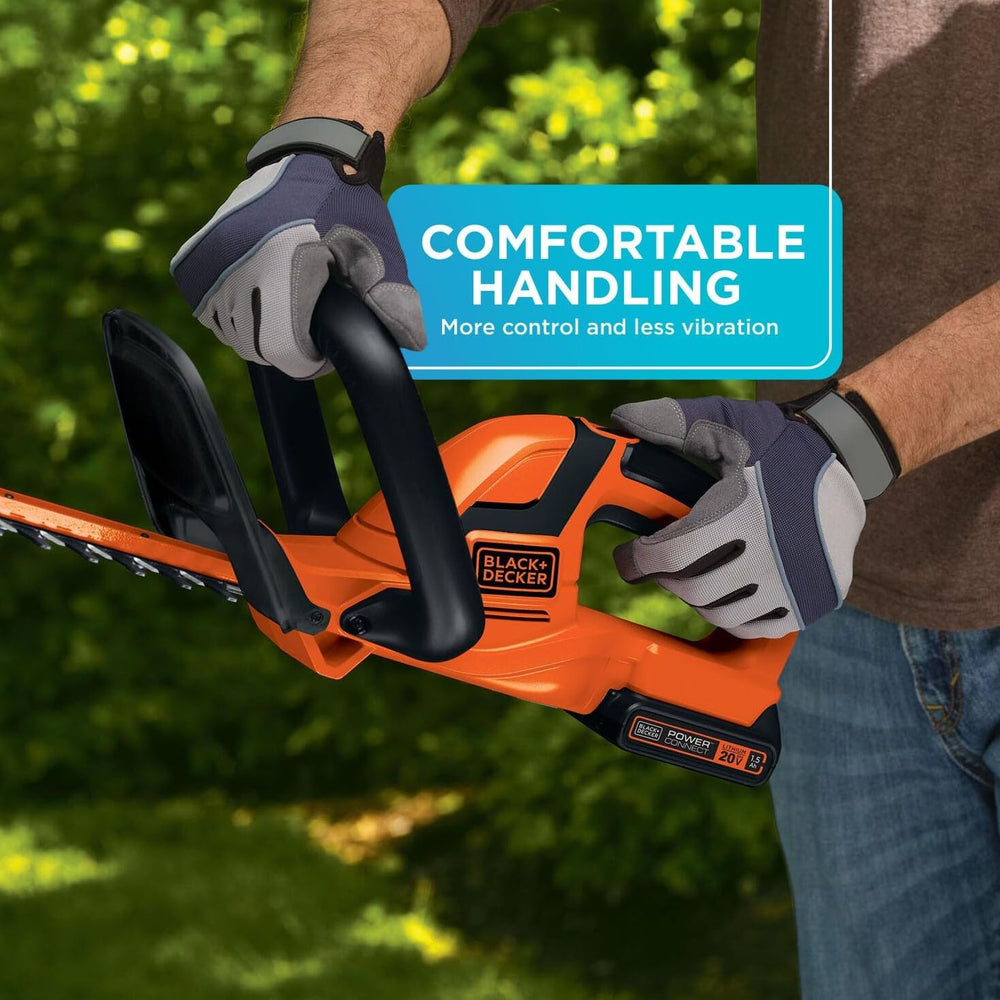 BLACK+DECKER recortasetos en uso podando setos con comodidad
