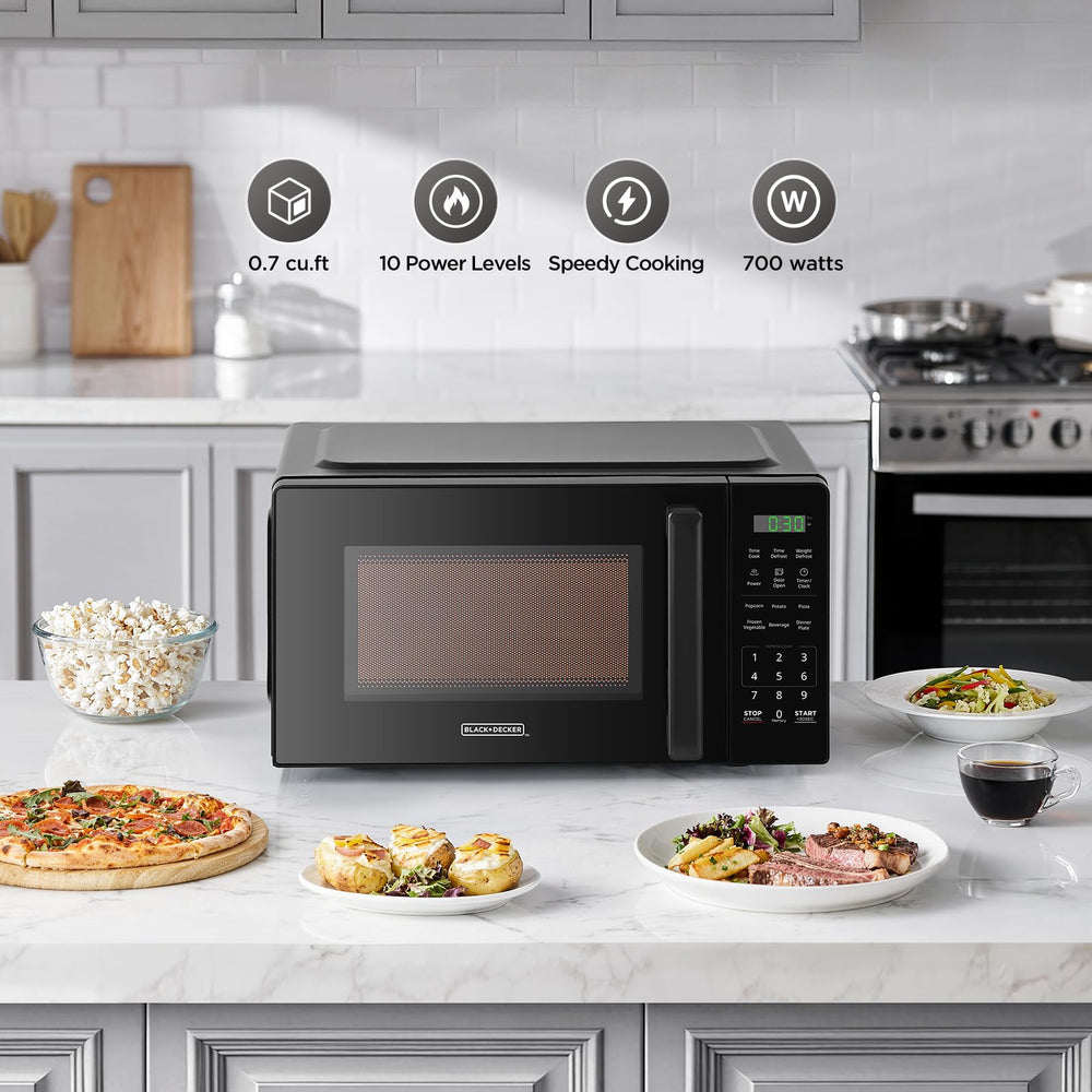 BLACK+DECKER panel de controles con botones de un toque y pantalla fácil de usar