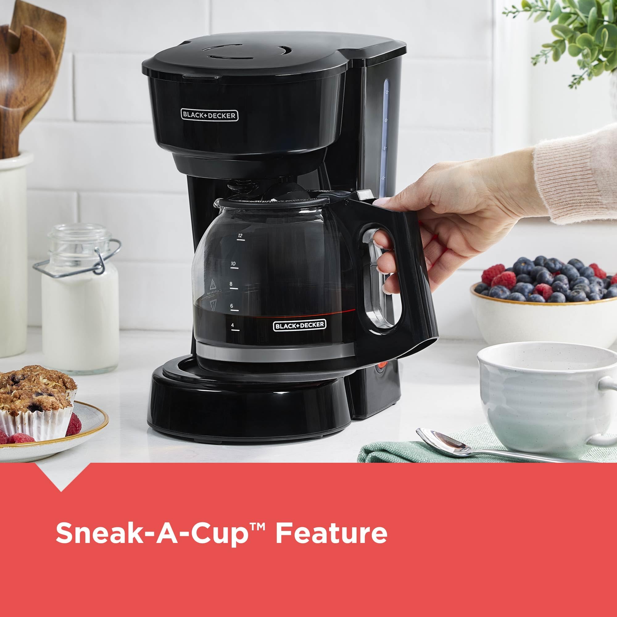 BLACK+DECKER portafiltro removible apto para lavavajillas para limpieza rápida
