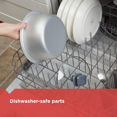 BLACK+DECKER tempered glass lid close-up for visual monitoring and spill reduction benefit