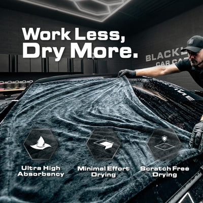 Blackline close-up twisted-loop microfiber showing high absorbency
