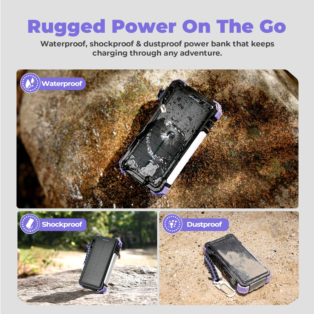 BLAVOR next to a smartphone for scale, compact high-capacity power in one device