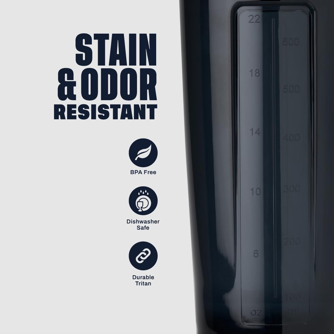 BlenderBottle ProSeries marcas en onzas y mililitros grabadas, medición precisa rápida