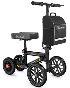 BlessReach scooter de rodilla frontal mostrando estabilidad y maniobrabilidad