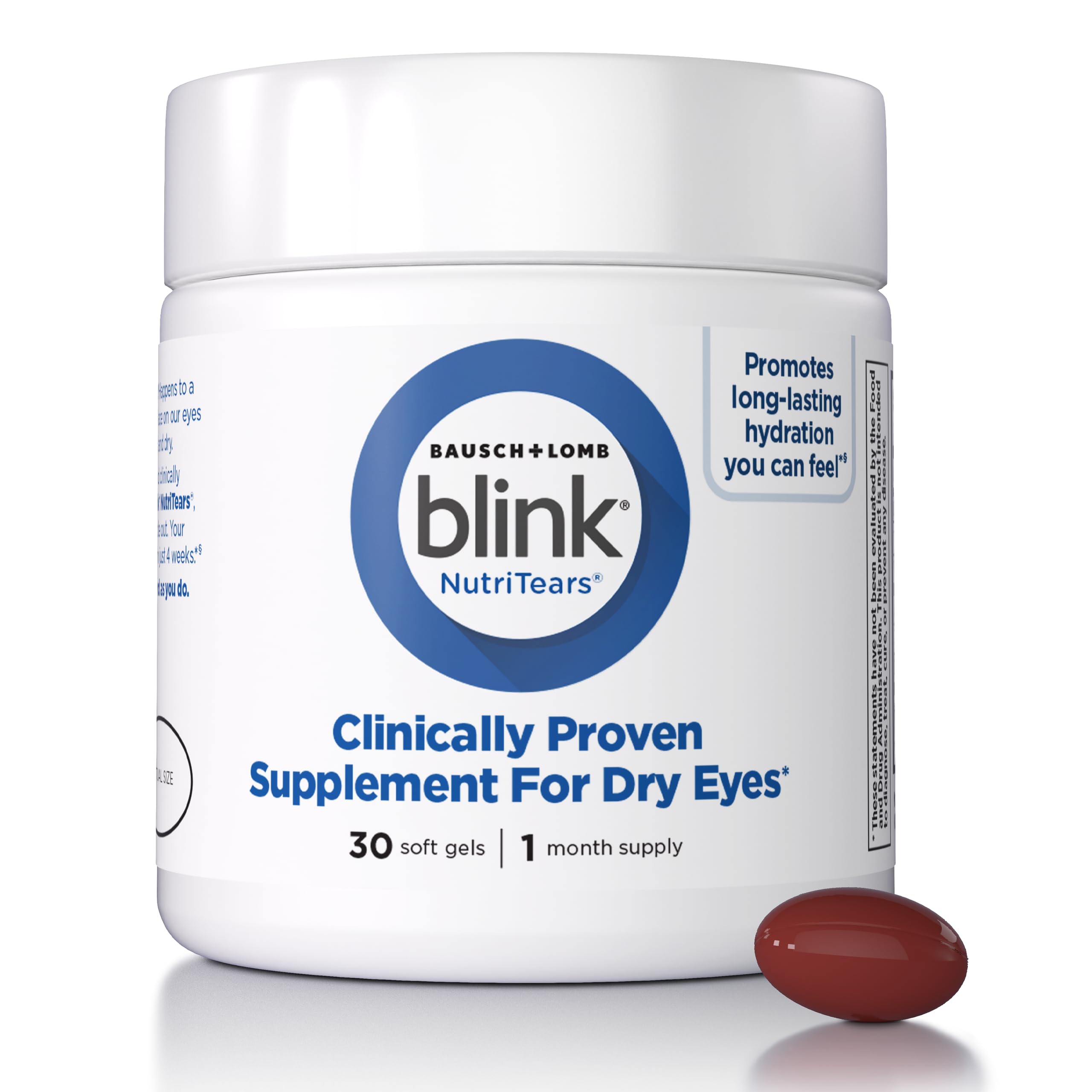 BLINK empaque frontal del producto mostrando 30 cápsulas y beneficio hidratación