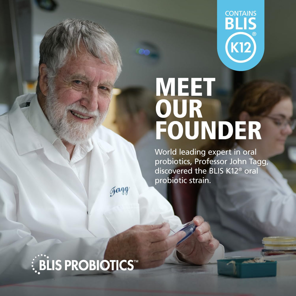 BLIS etiqueta de ingredientes indicando cepa K12 y transparencia