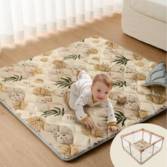 Blissful Diary front view of 50x50 play mat showing earth tones and cozy surface for safe play