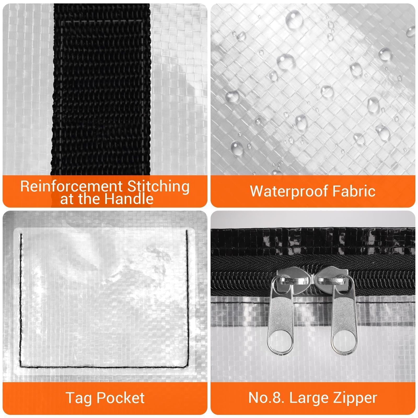 BlissTotes ventana transparente mostrando ropa para identificación rápida