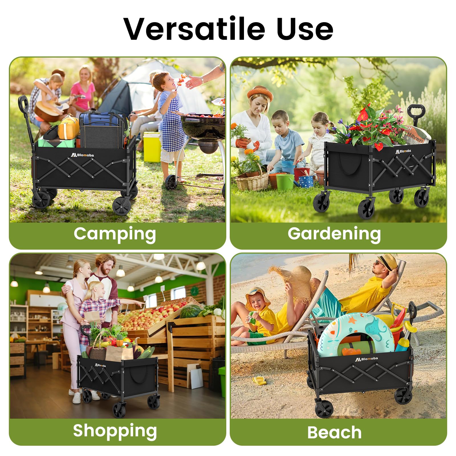 Blomoba uso en jardinería con carga pesada para labores al aire libre