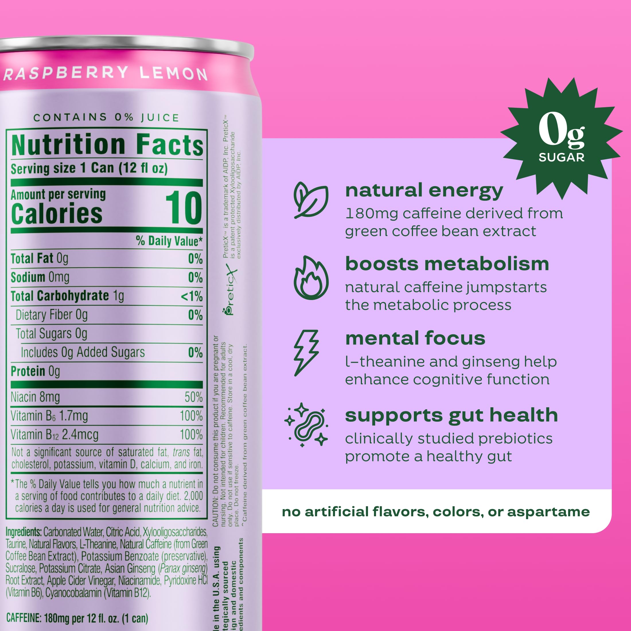 Bloom Nutrition lata en mano para comparar tamaño de 12 oz, muestra portabilidad conveniente
