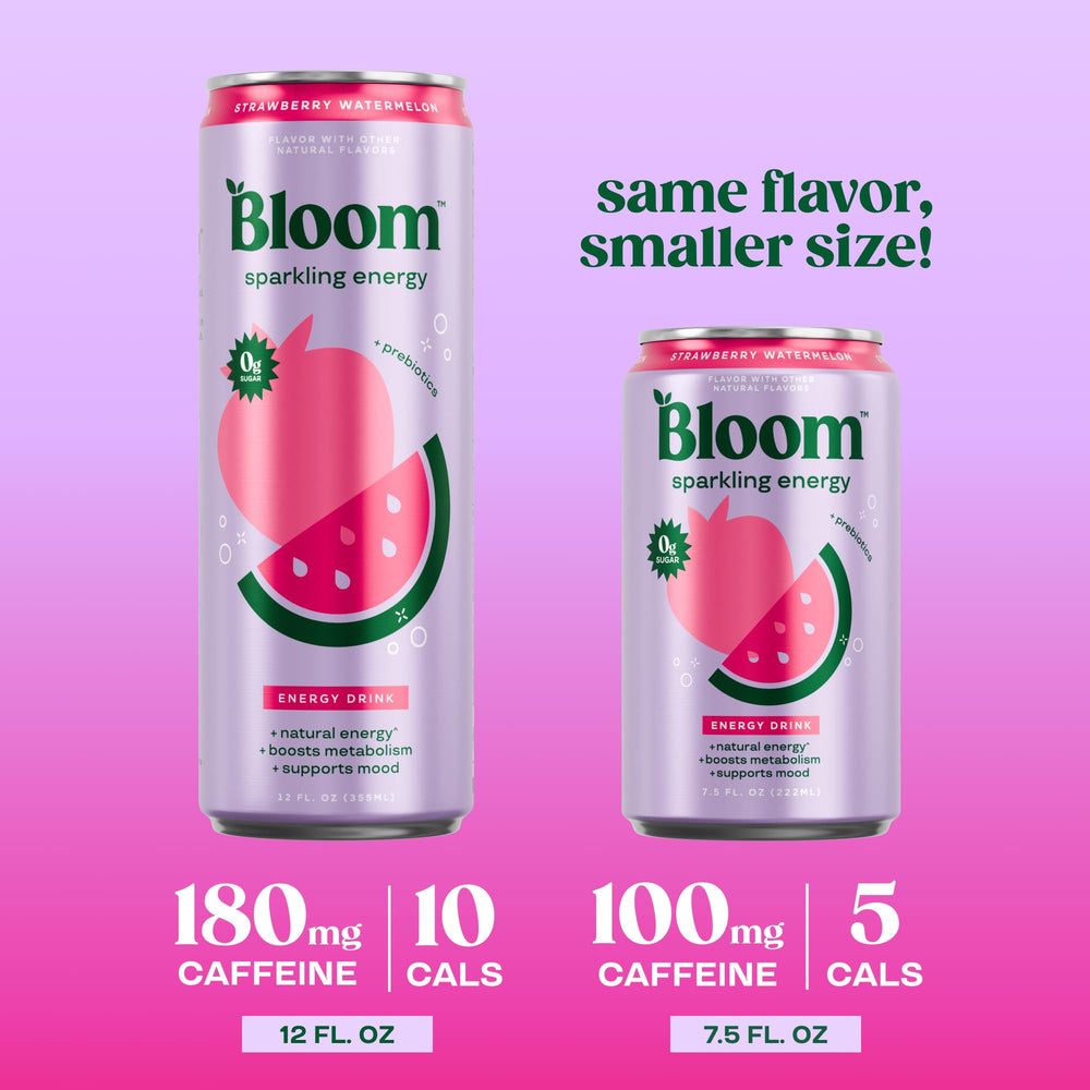 Bloom Nutrition lata en mano para comparar tamaño y portabilidad