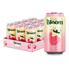 Bloom Nutrition lata frontal mostrando diseño y sabor fresa crema, refresco prebiótico