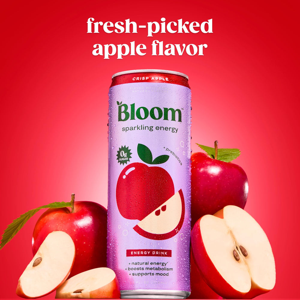 Bloom Nutrition detalle de textura metálica y etiqueta clara