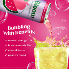 Bloom Nutrition lata en mano para mostrar portabilidad y conveniencia