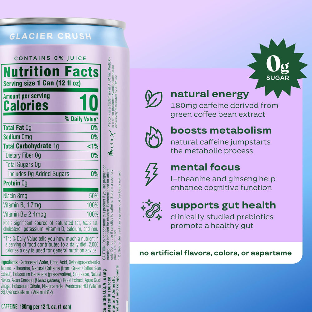 Bloom Nutrition primer plano de espuma y textura gasificada para sensación crujiente