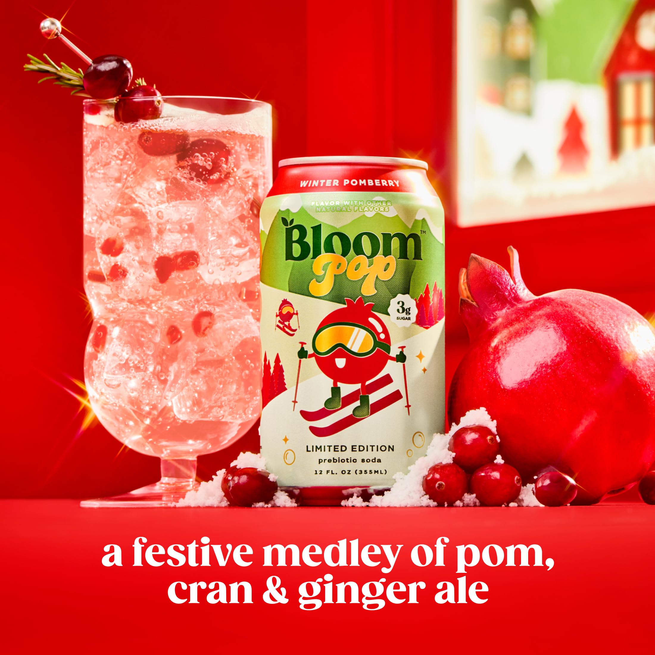 Bloom Nutrition vertiendo en vaso helado, refresco listo para disfrutar