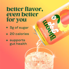 Bloom Nutrition close-up of carbonation bubbles and liquid texture showing crisp refreshing fizz