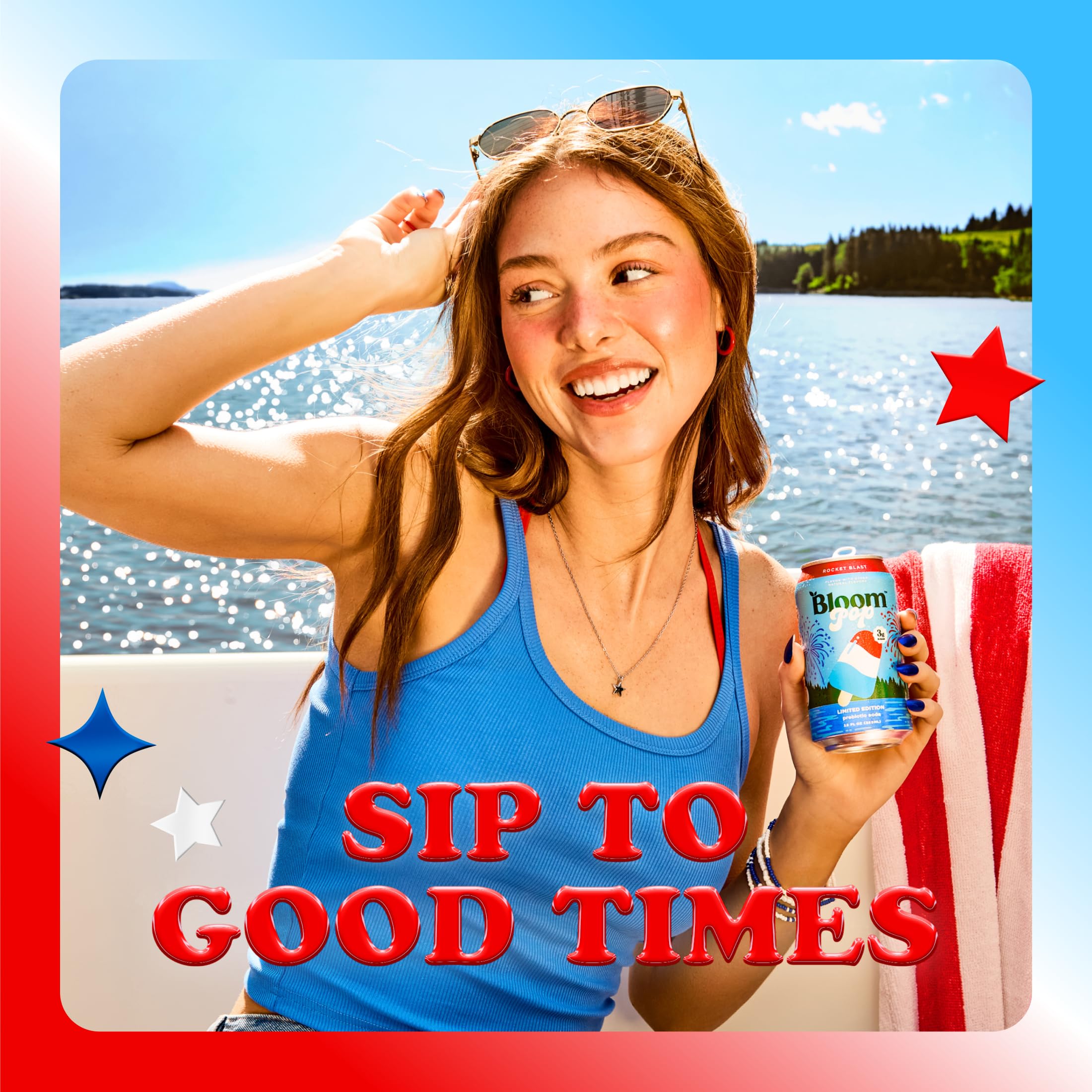 Bloom Nutrition Bloom Pop can held in hand to show size and portability for on-the-go enjoyment