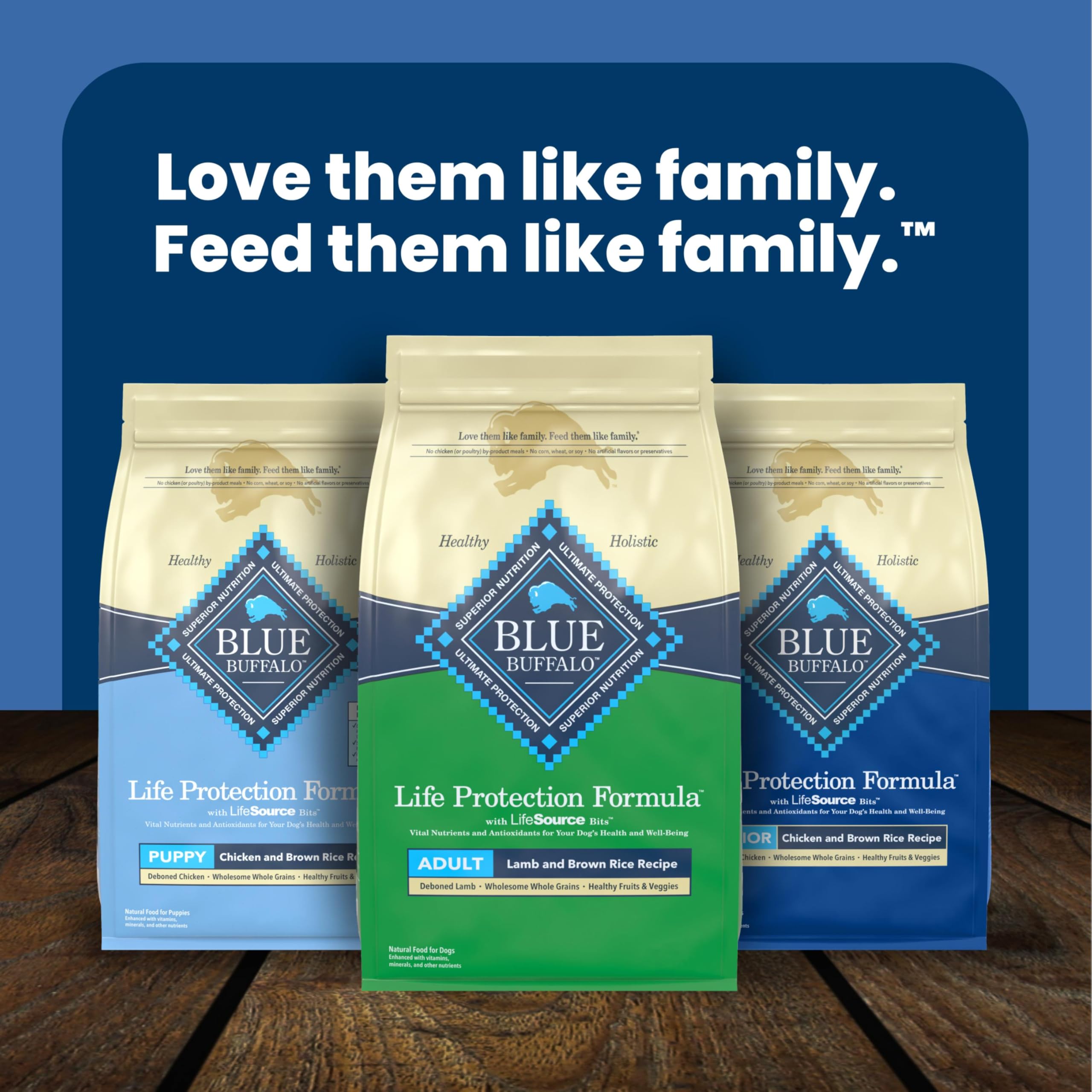 Blue Buffalo gránulo y consistencia en mano, evidencia de digestión y calidad