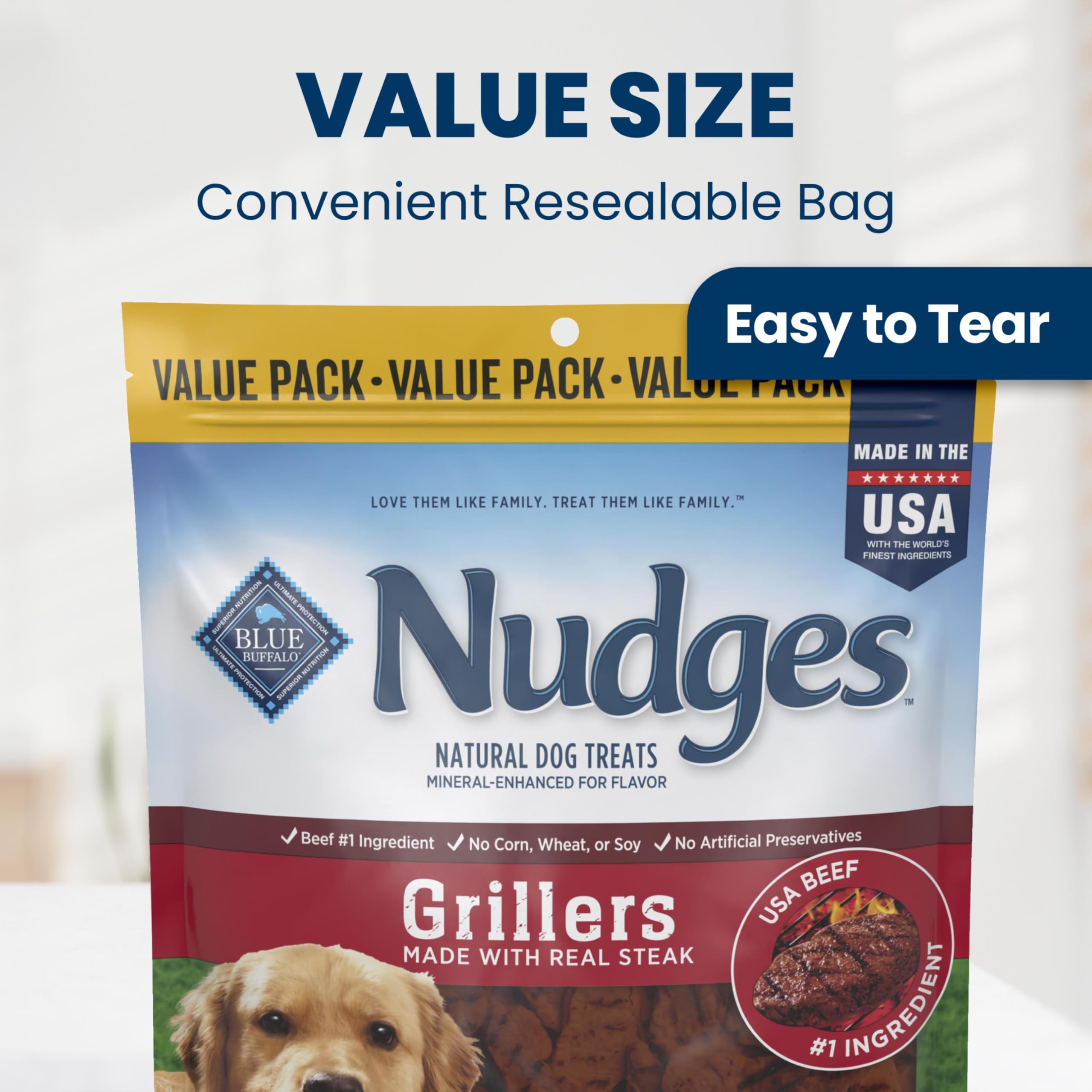 Blue Buffalo cierre resellable en bolsa para mantener frescura prolongada