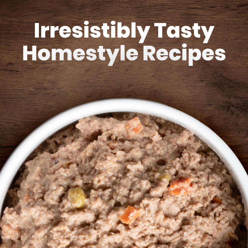 Blue Buffalo ingredients display with beef, vegetables, and grains