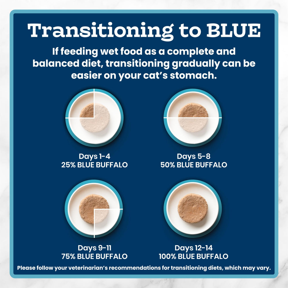 Kitchen lifestyle scene with Blue Buffalo pate ready for feeding kittens