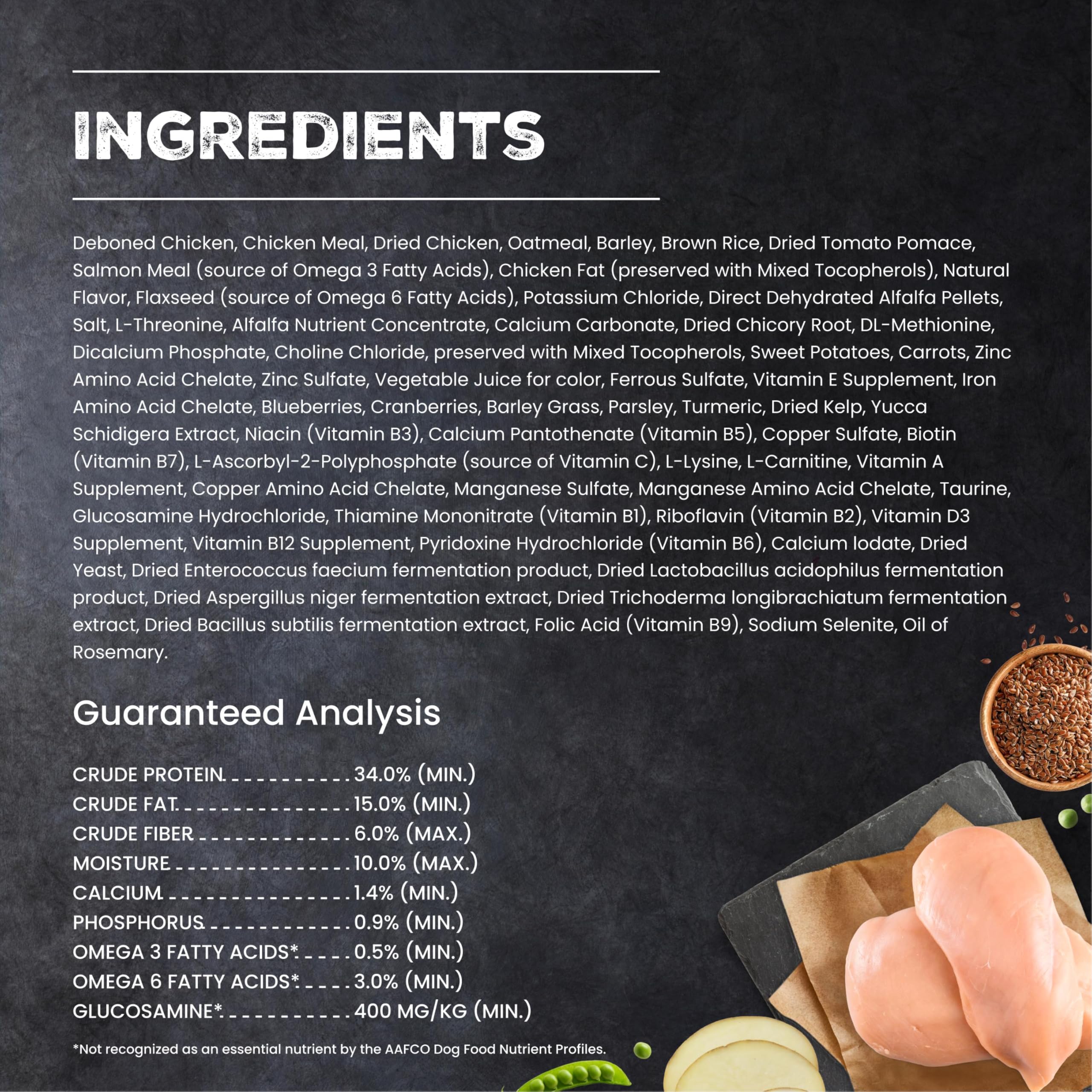 Blue Buffalo ingredientes principales: pollo, avena y arroz integral