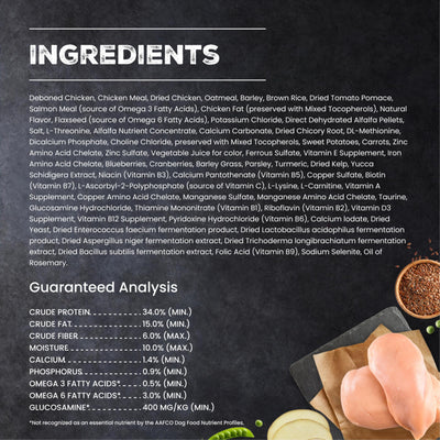 Blue Buffalo ingredientes principales: pollo, avena y arroz integral