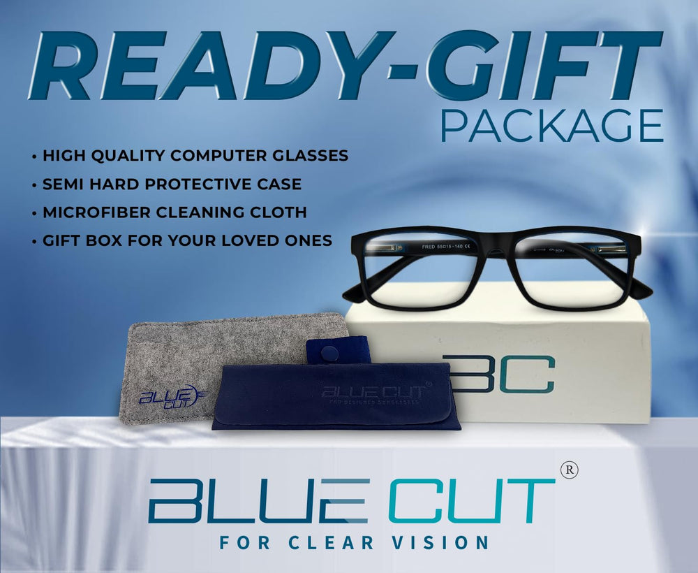 BLUE CUT escena lifestyle con jugador usando las gafas para mayor enfoque