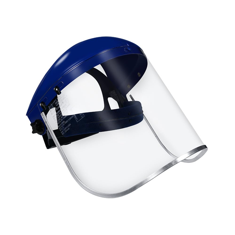Blue Eagle front view showing full-face shield protective coverage and visibility