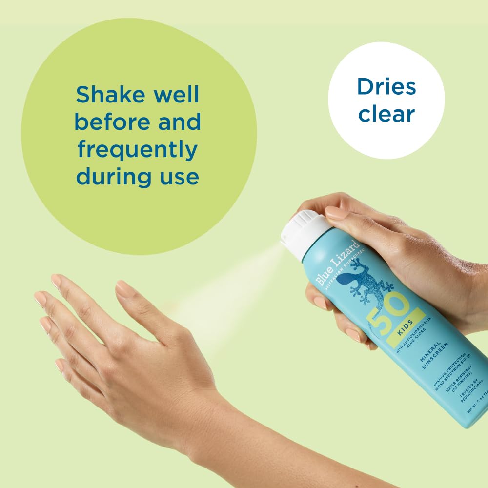 Blue Lizard comparación de tamaño del envase 5 fl oz para llevar en mochila