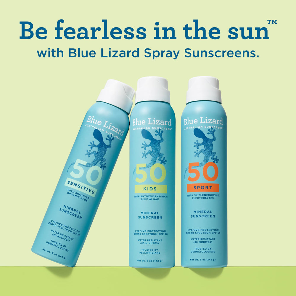 Blue Lizard envase con información ecológica y propulsor bajo GWP
