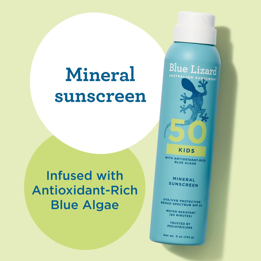 Blue Lizard etiqueta con ingredientes y beneficios para piel sensible