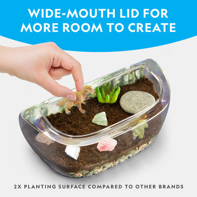 Blue Marble USB-powered lighted lid illuminating habitat for observation