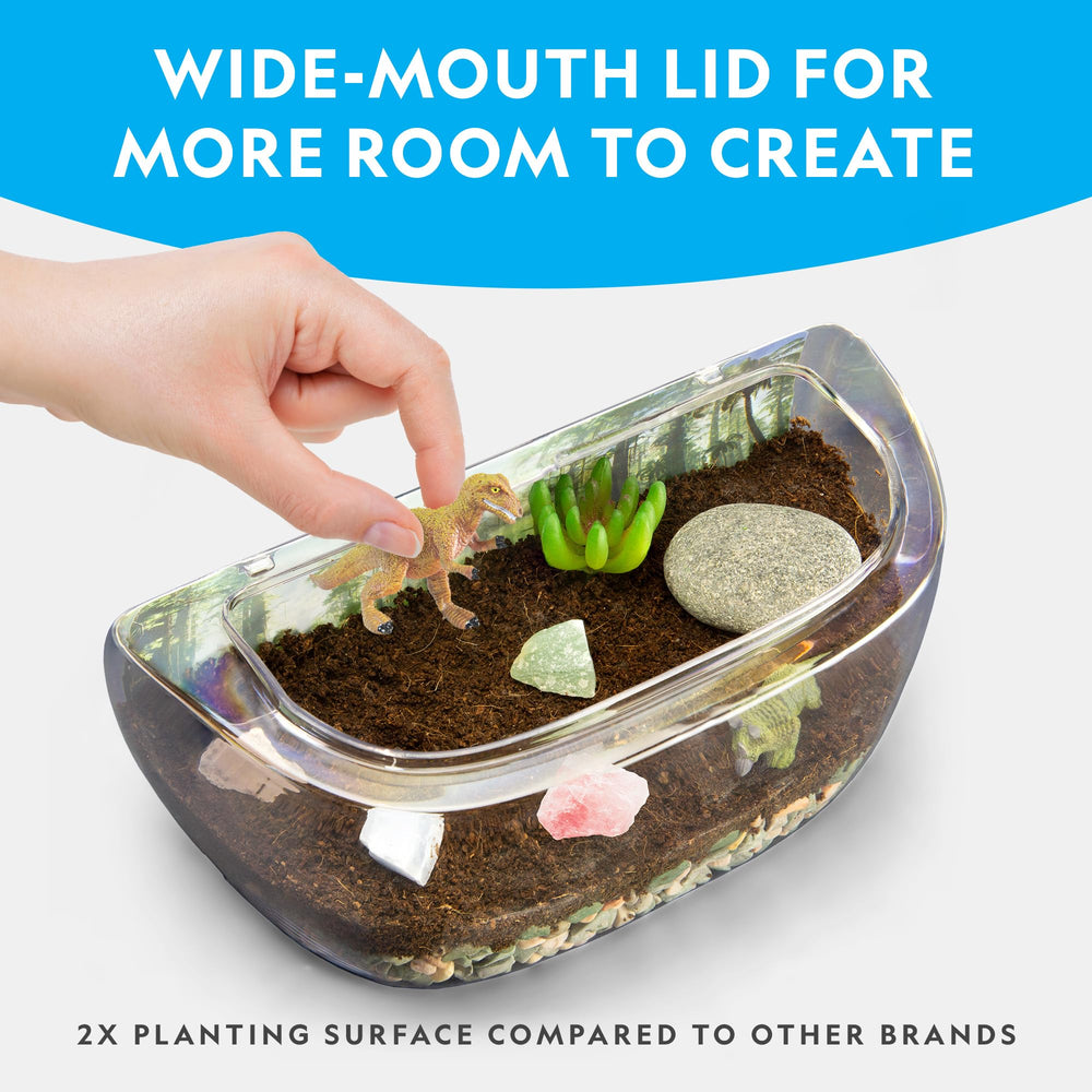 Blue Marble USB-powered lighted lid illuminating habitat for observation