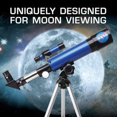 Blue Marble primer plano del ocular y buscador que facilita localizar la Luna