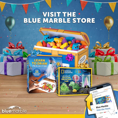 Blue Marble empaque y etiqueta del producto con información y soporte de la marca