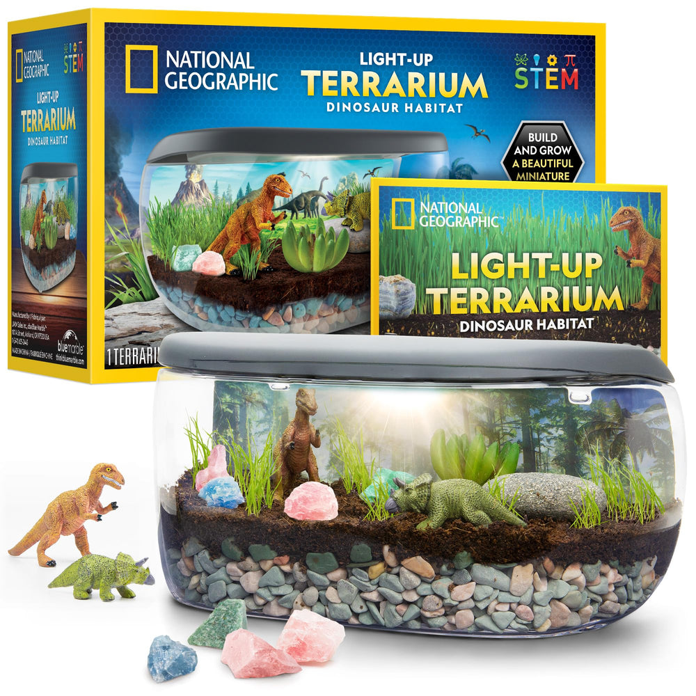Blue Marble terrarium front packaging showing kit contents and benefits