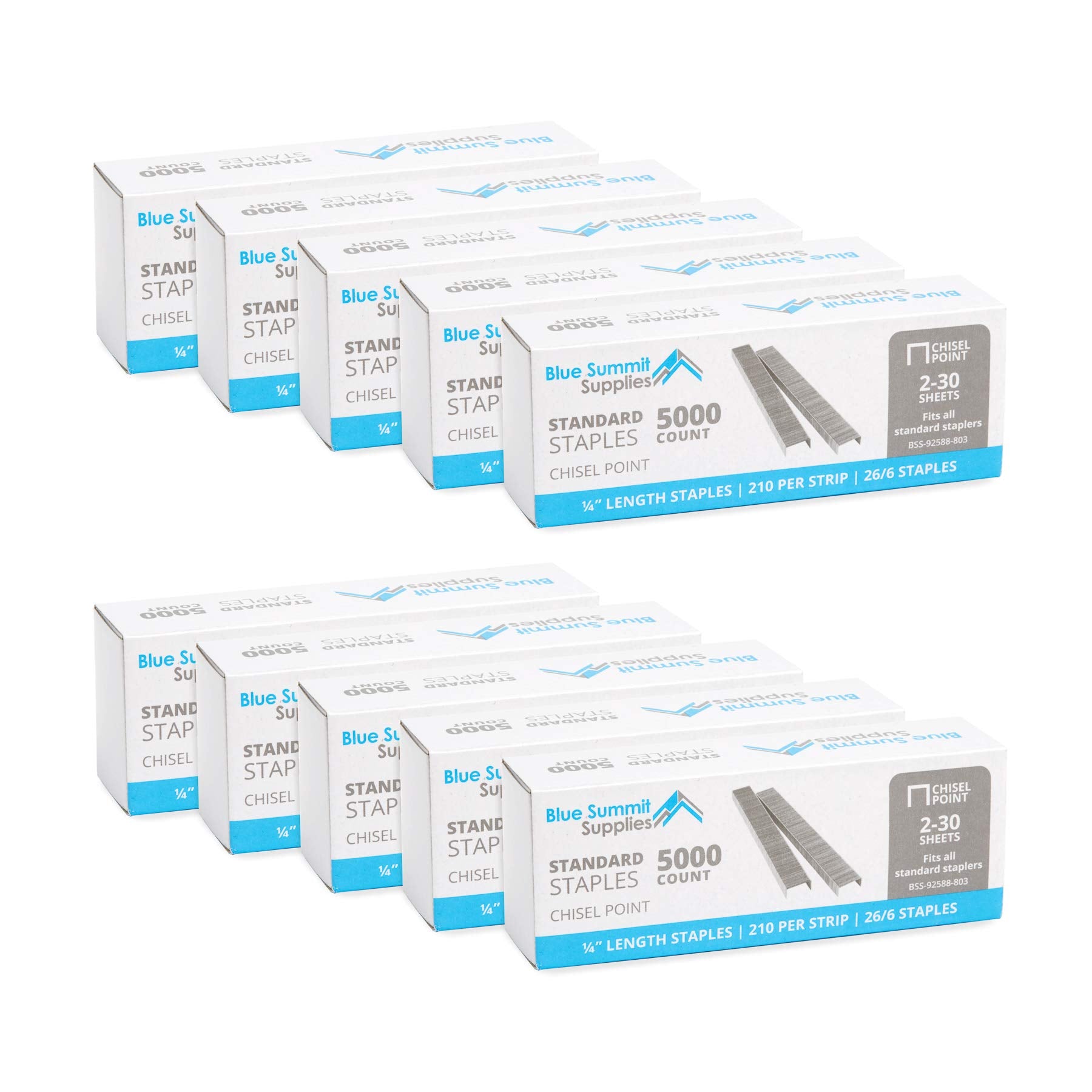 Blue Summit Supplies caja frontal de 10 packs de grapas, almacenamiento eficiente