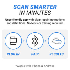 BlueDriver app en móvil mostrando códigos y beneficios de diagnóstico claro
