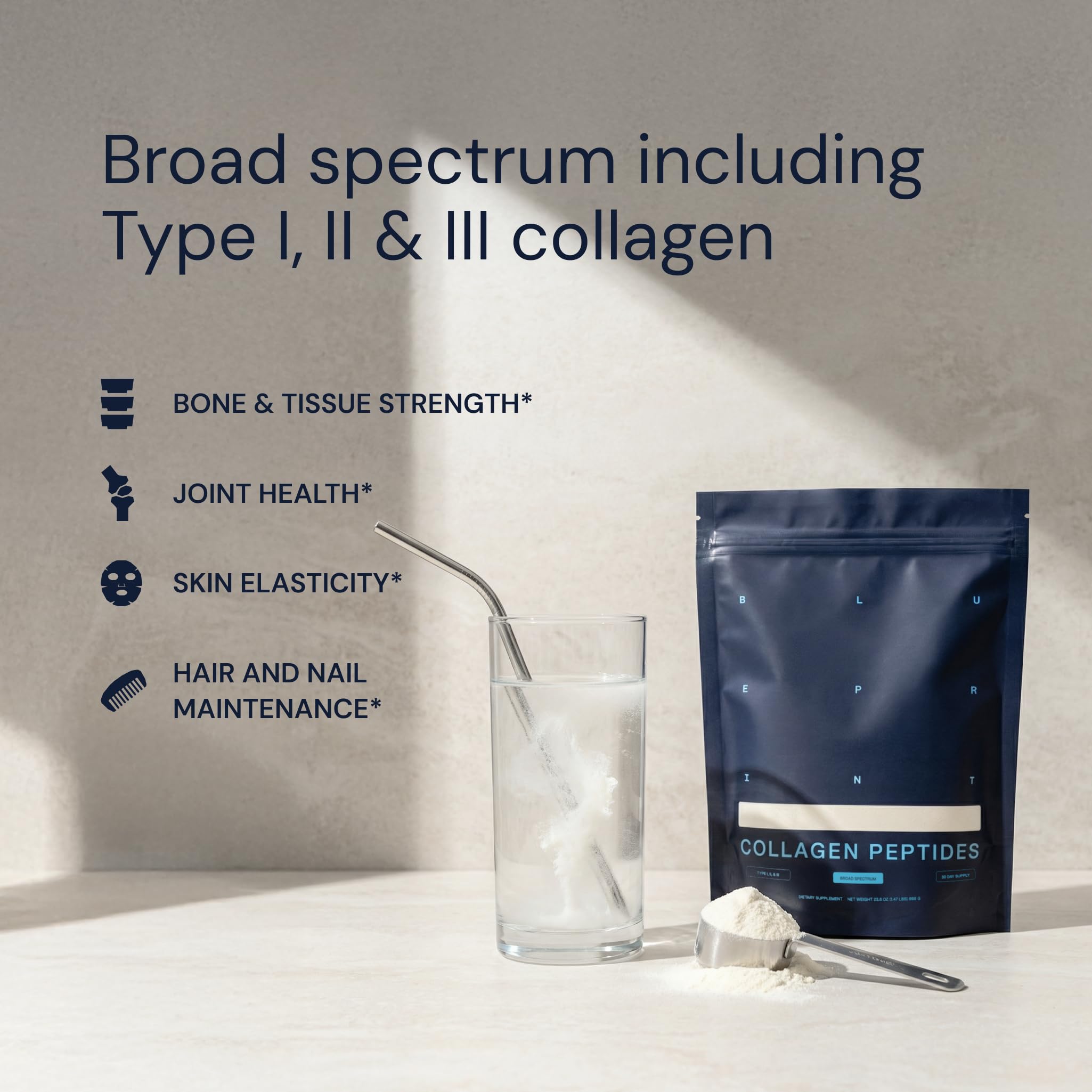 Blueprint Bryan Johnson etiqueta nutricional con información de ingredientes claros