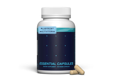 Blueprint Bryan Johnson front packaging showing bottle and brand for reliable daily nutrition