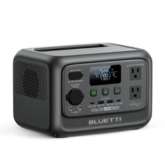 BLUETTI Elite 30 V2 front view showing compact design and handle, ideal portability