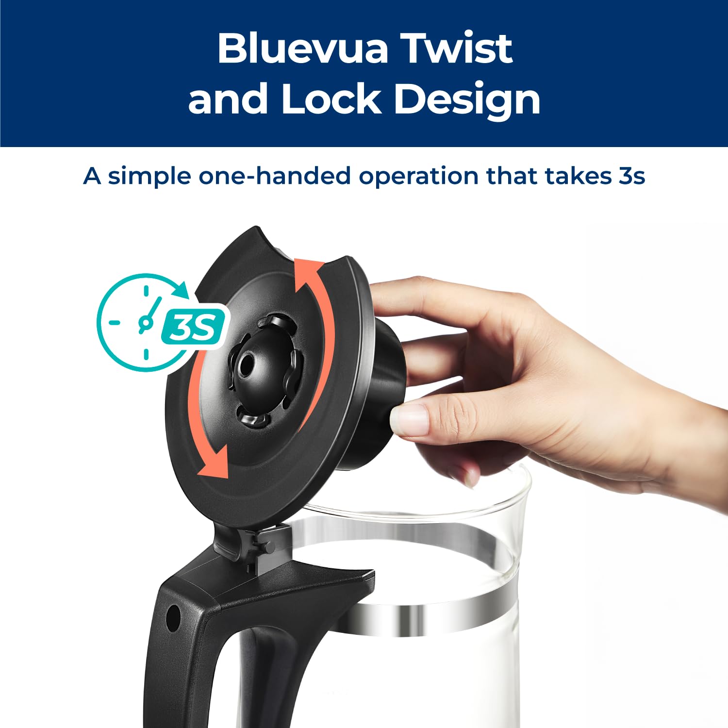 Hand holding Bluevua cartridge showing size and scale for straightforward home replacement